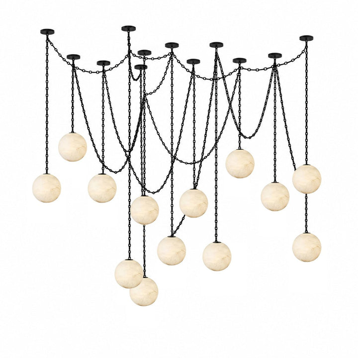 ndustrial Alabaster Orb Chain Chandelier - Vakkerlight