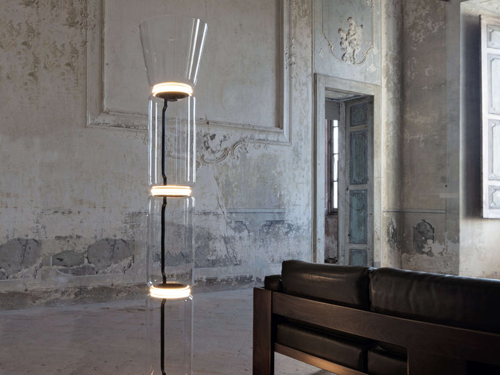 Bamboo Glass Floor Lamp