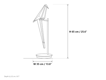 Paper Crane Bird Table Lamp dimensions — Dimension drawings 1
