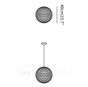 Silver Spark Ball Pendant Light — Dimension drawings 2