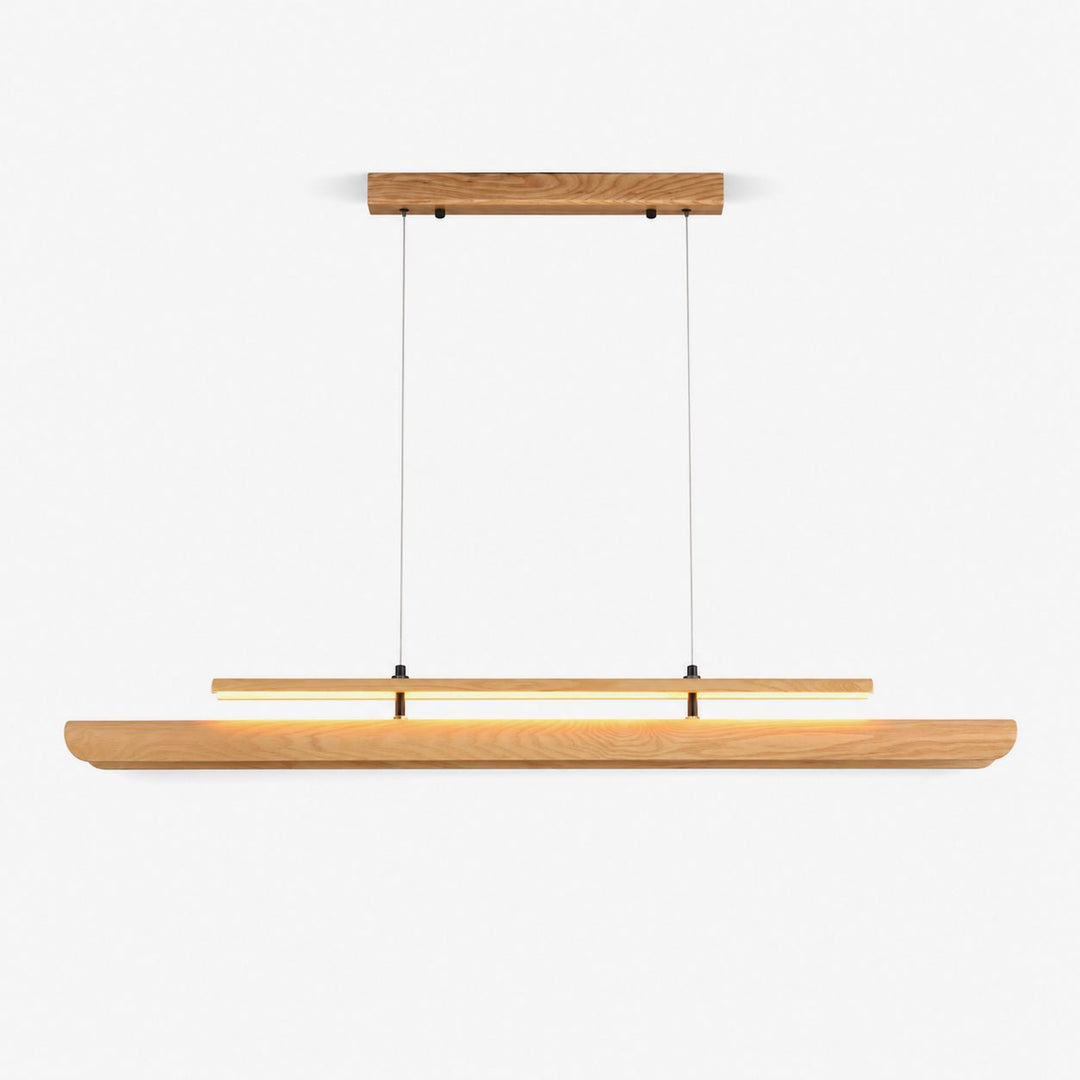 Two Tier Wood Linear Pendant Light - Vakkerlight