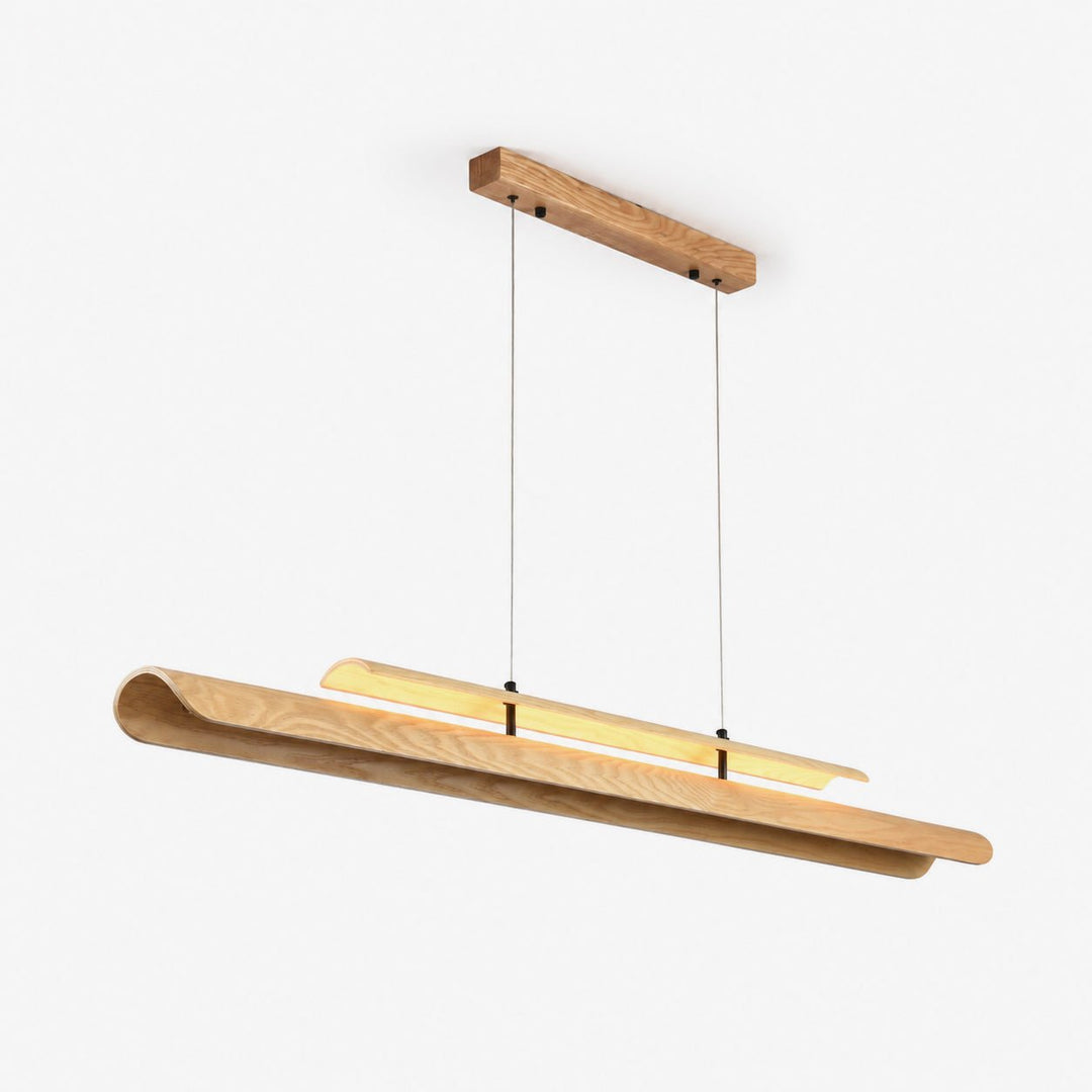 Two Tier Wood Linear Pendant Light - Vakkerlight