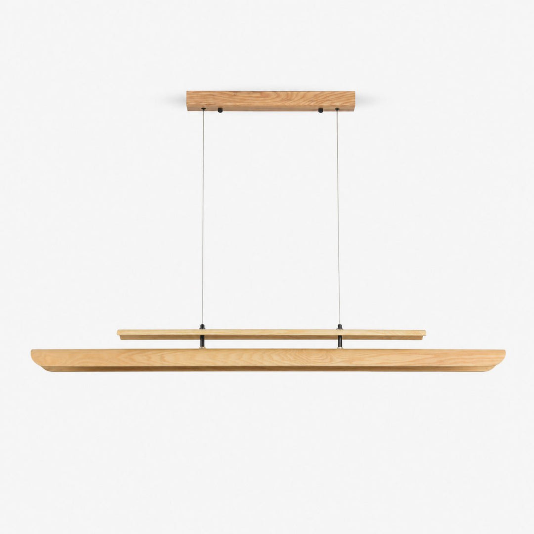 Two Tier Wood Linear Pendant Light - Vakkerlight