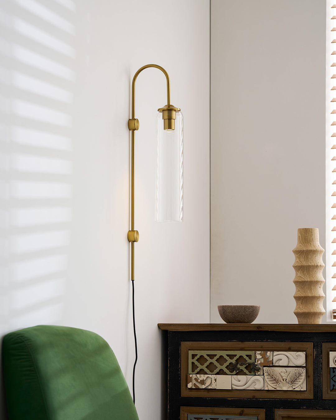 Modern Glass Plug-In Wall Lamp