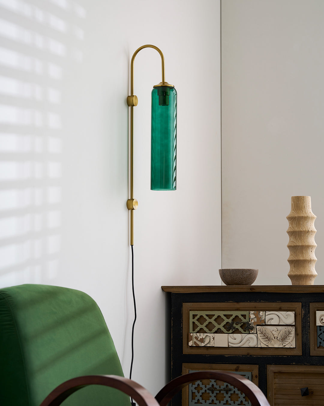 Modern Glass Plug-In Wall Lamp