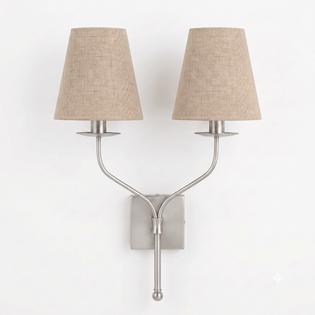 Lysenne Double Arm Fabric Wall Sconce - Vakkerlight