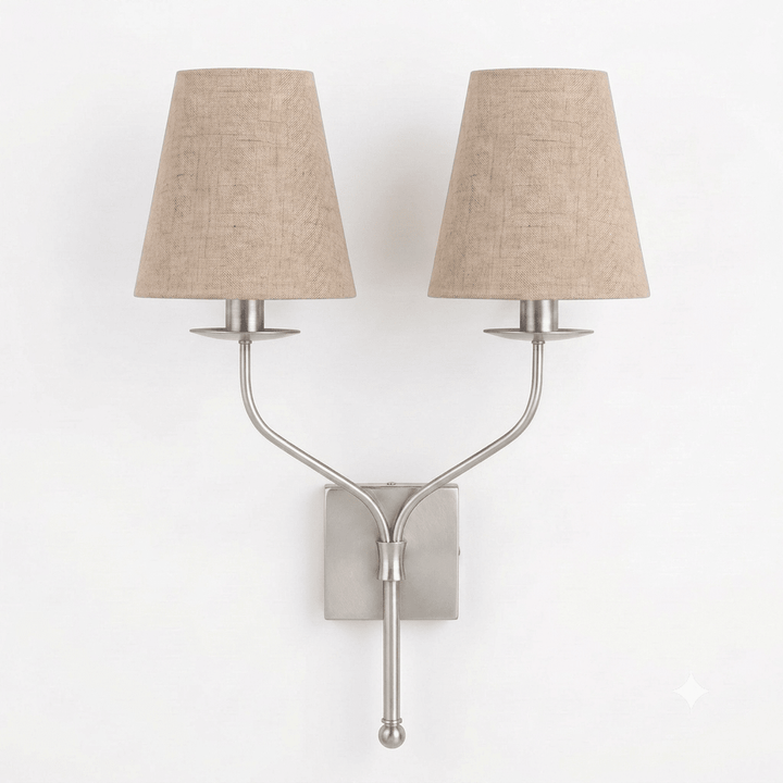 Lysenne Double Arm Fabric Wall Sconce - Vakkerlight