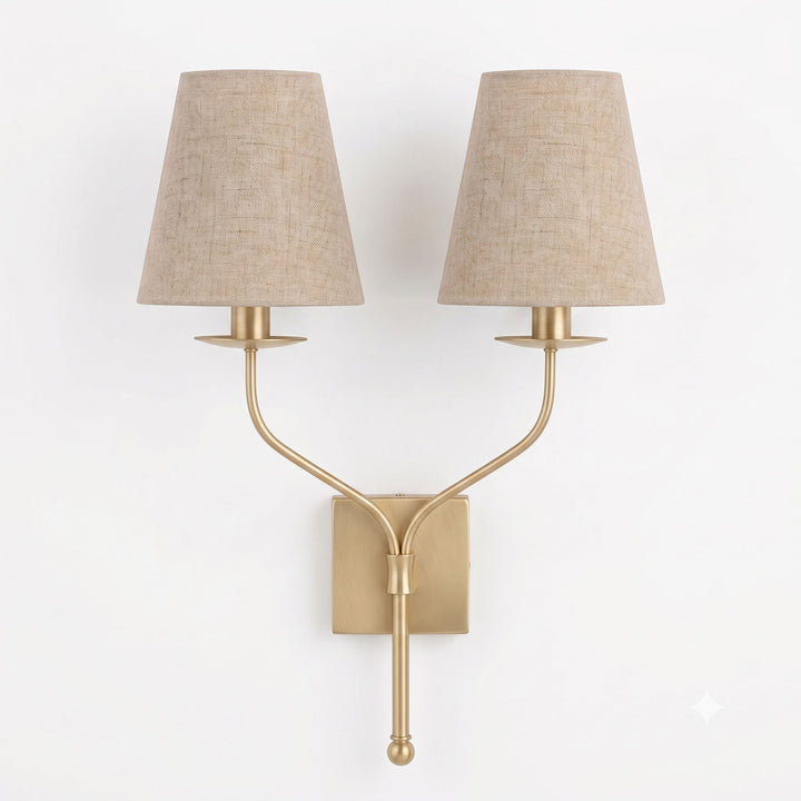 Lysenne Double Arm Fabric Wall Sconce - Vakkerlight