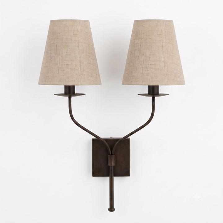 Lysenne Double Arm Fabric Wall Sconce - Vakkerlight