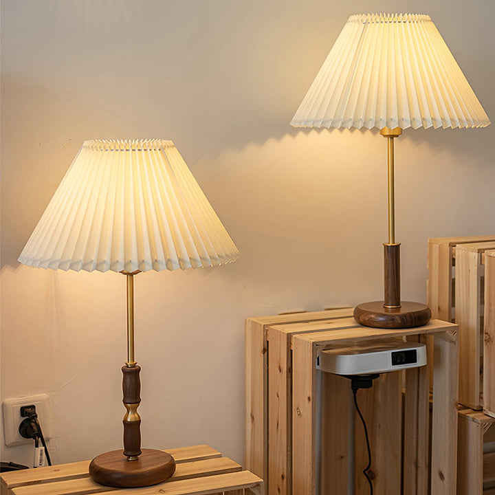 Accordion Pleat Walnut Table Lamp – detail 13