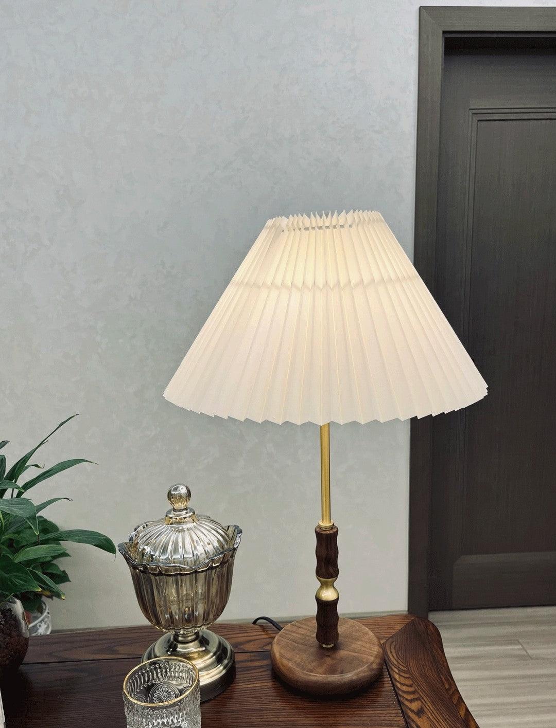 Accordion Pleat Walnut Table Lamp – detail 15