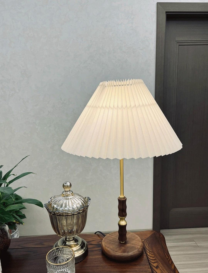 Accordion Pleat Walnut Table Lamp – detail 15