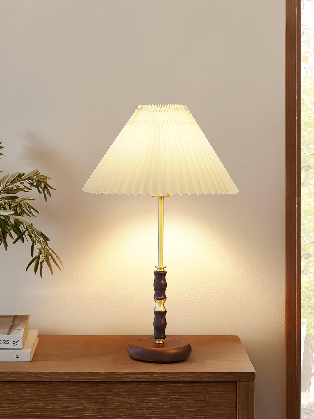Accordion Pleat Walnut Table Lamp – detail 16
