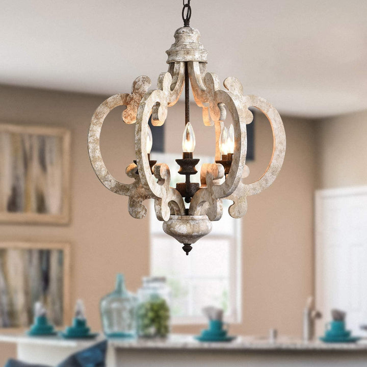 Antique White Style Chandelier - Vakkerlight