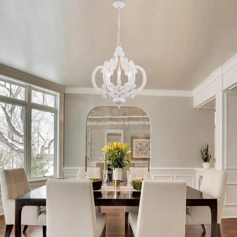 Antique White Style Chandelier - Vakkerlight