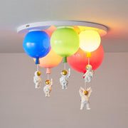 Lámpara de techo con globo brillante de astronauta