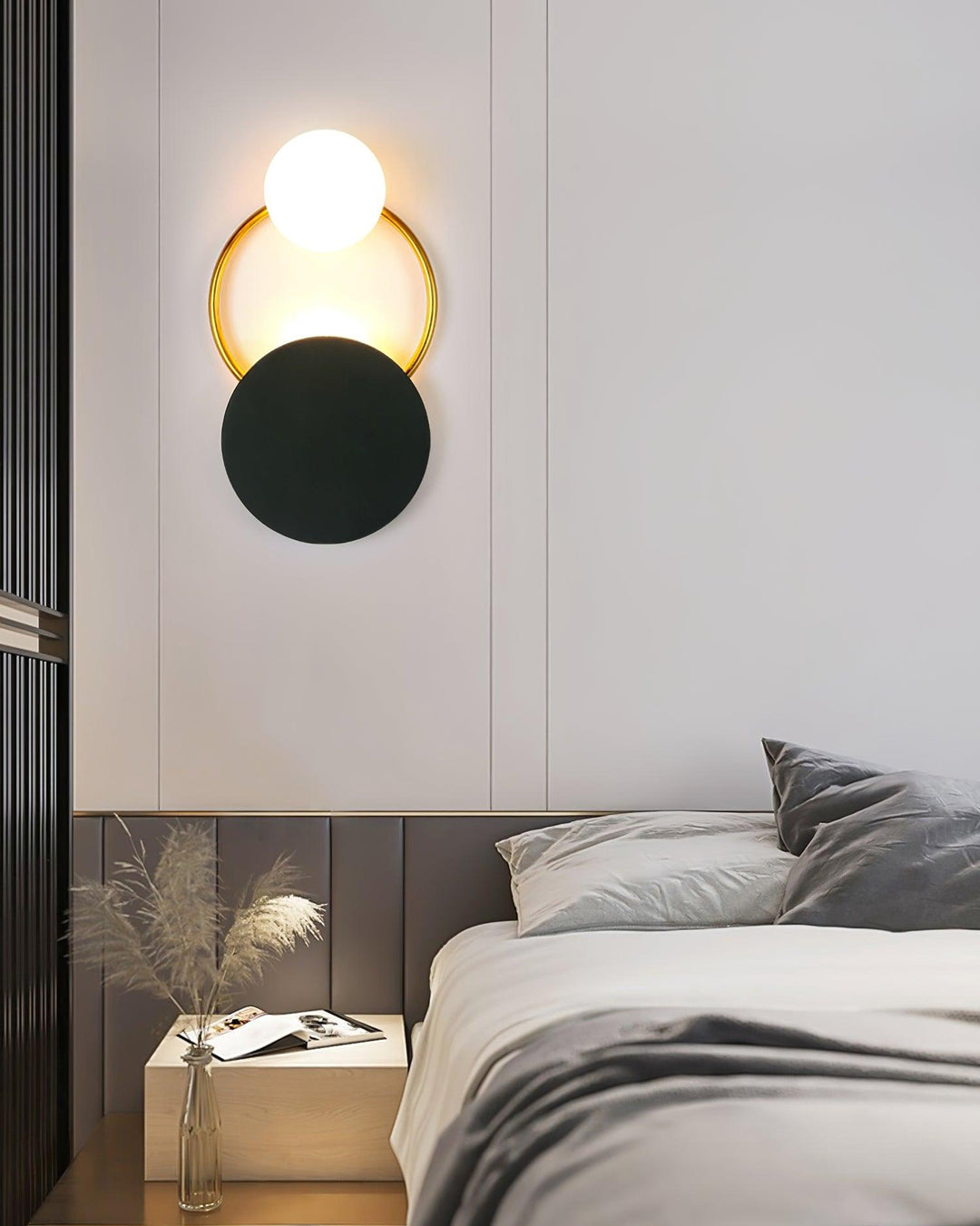 Black Circular Rings Wall Lamp - Vakkerlight