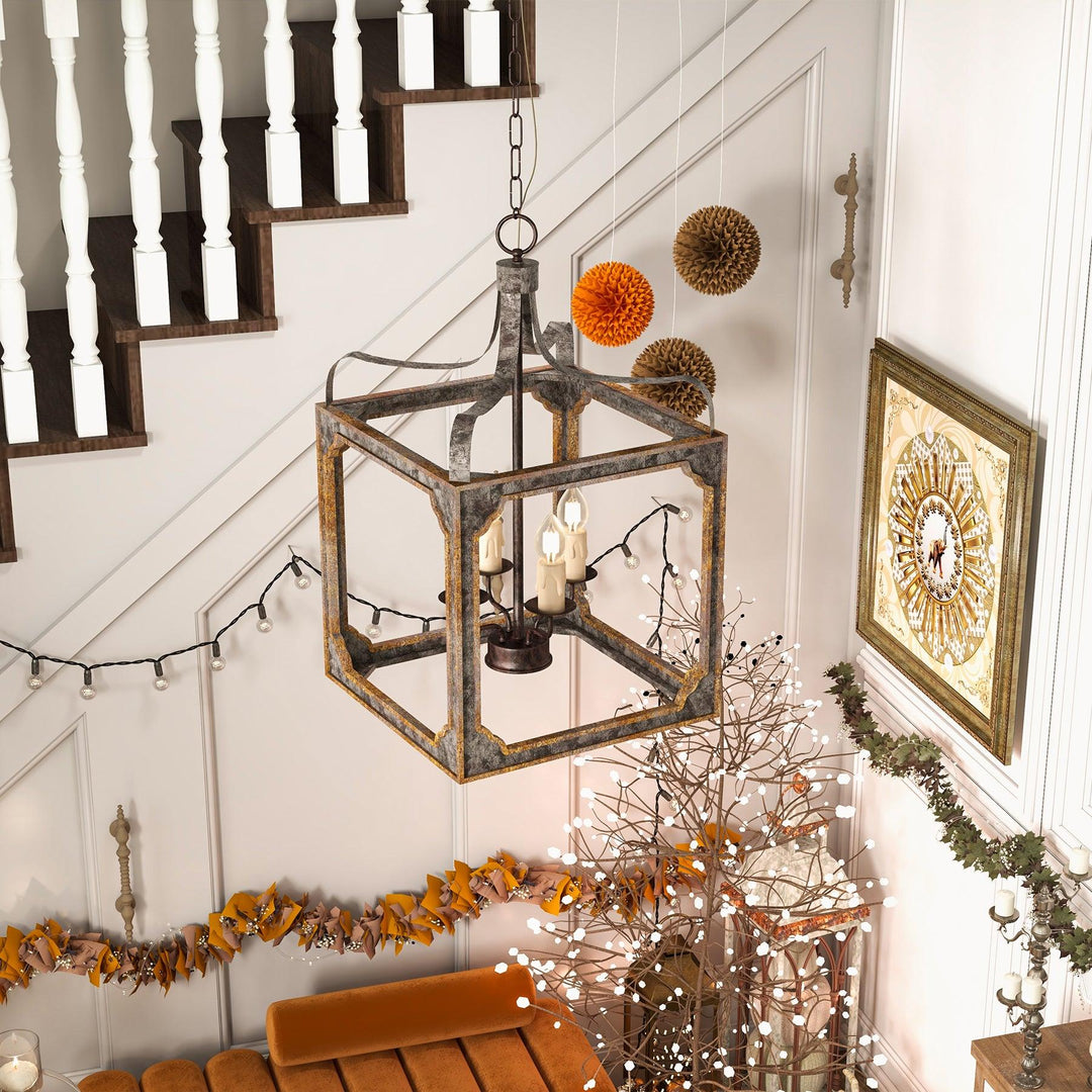 Boho Rustic Cube Chandelier - Vakkerlight