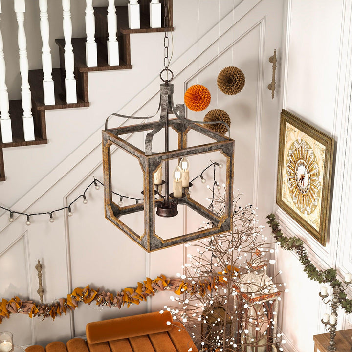 Boho Rustic Cube Chandelier - Vakkerlight