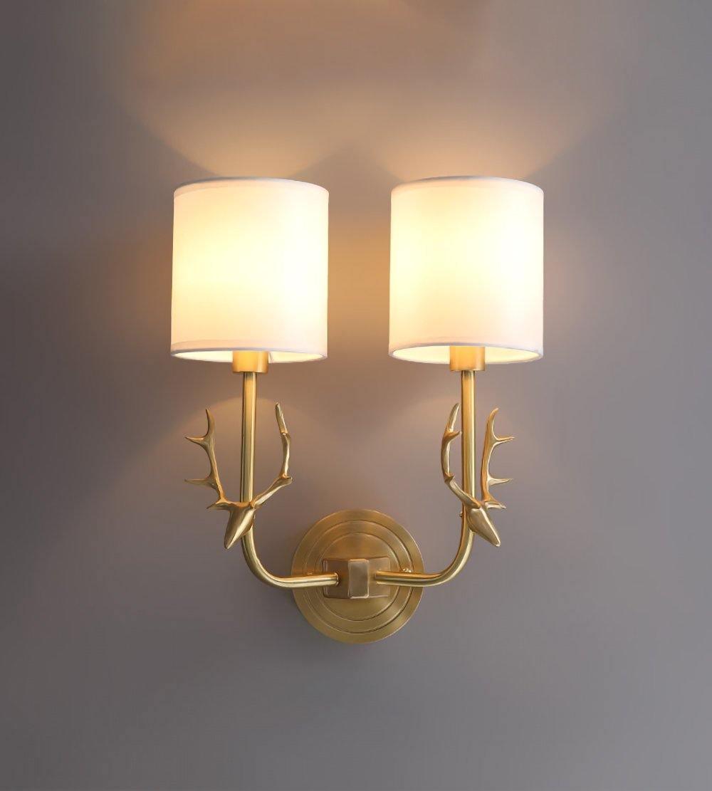 Brass Deer Head Wall Light - Vakkerlight