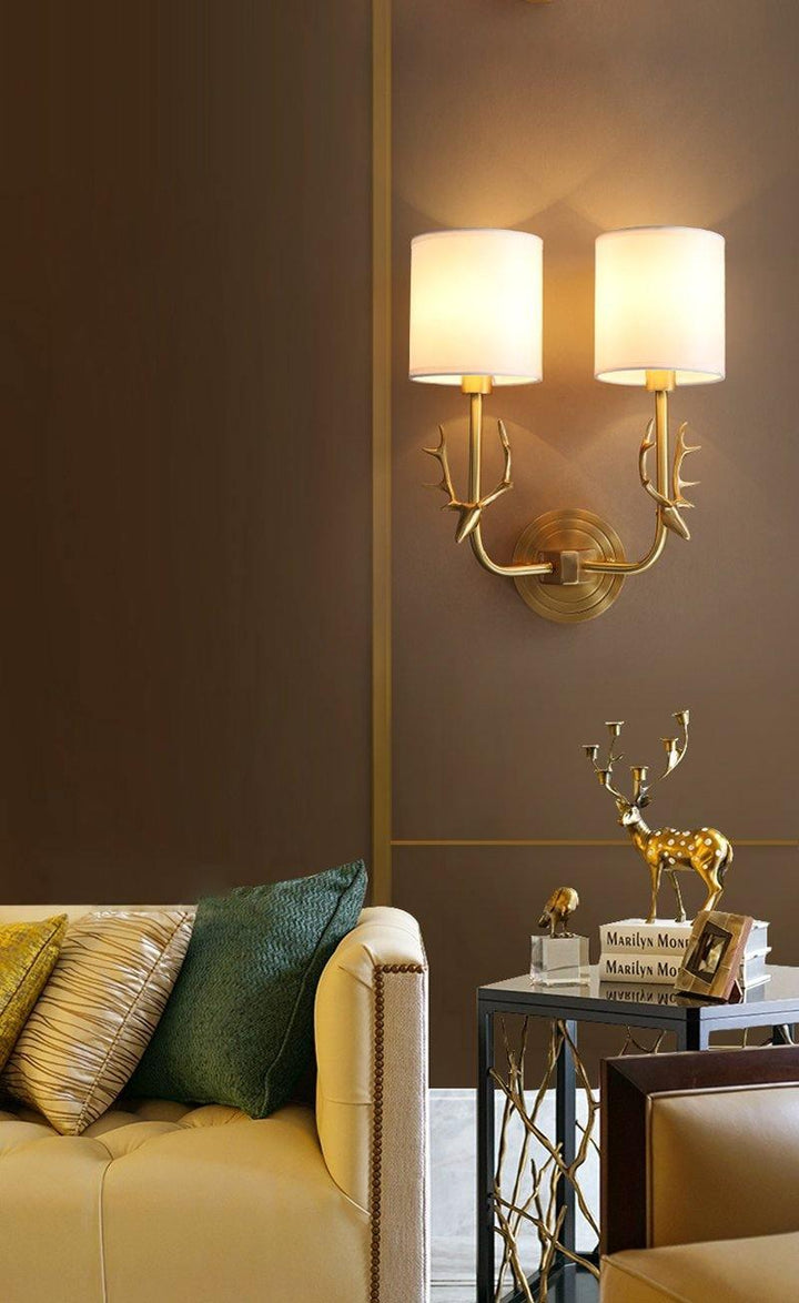 Brass Deer Head Wall Light - Vakkerlight