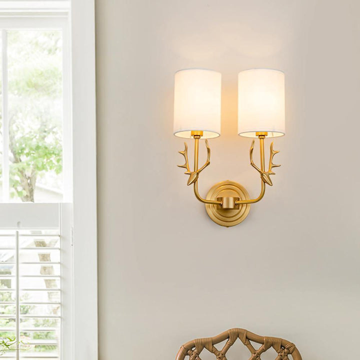 Brass Deer Head Wall Light - Vakkerlight