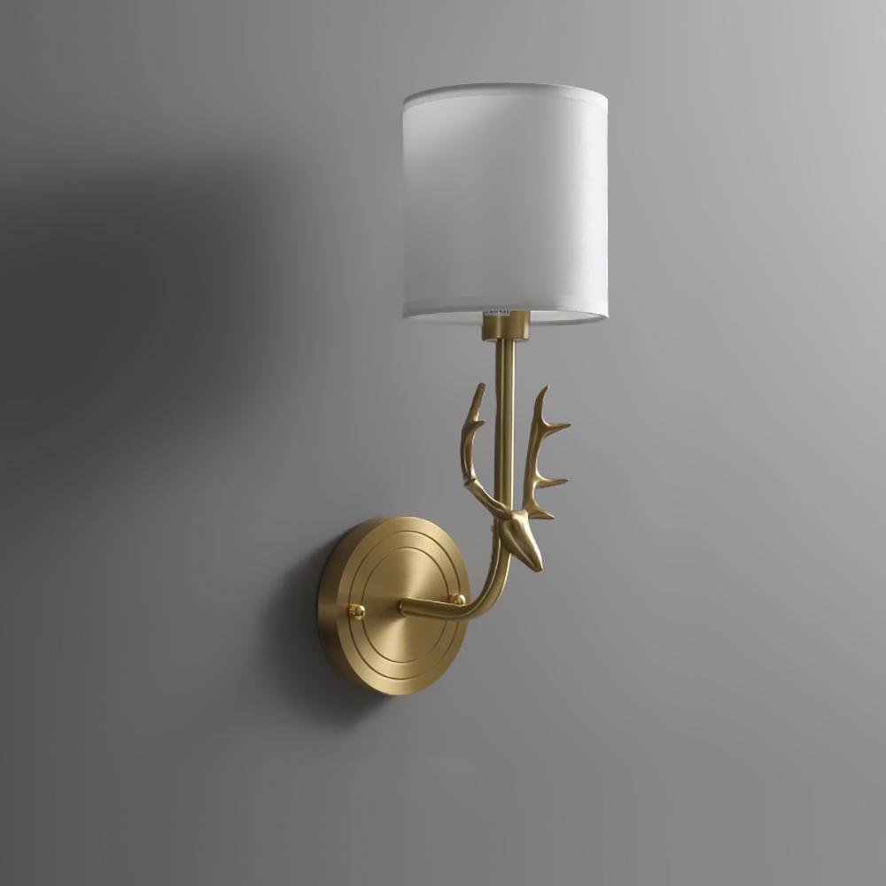 Brass Deer Head Wall Light - Vakkerlight