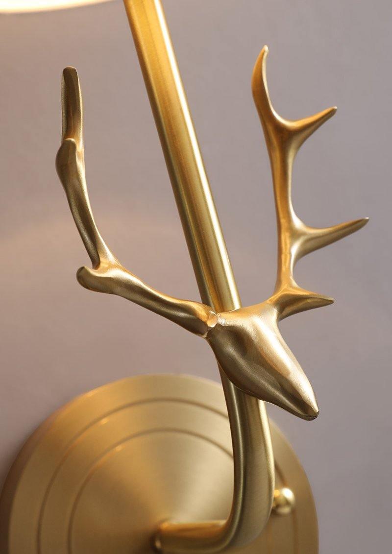 Brass Deer Head Wall Light - Vakkerlight