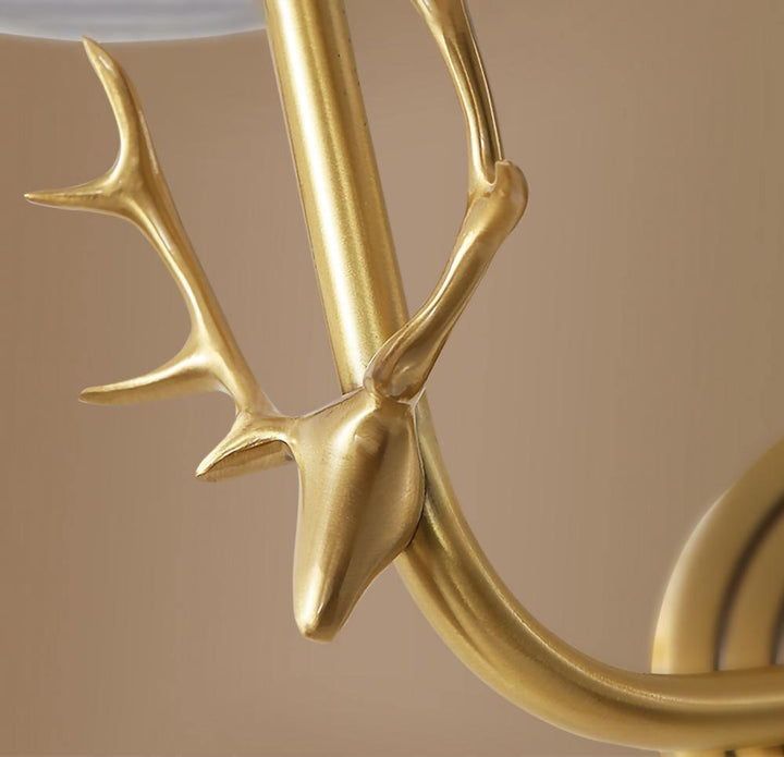 Brass Deer Head Wall Light - Vakkerlight