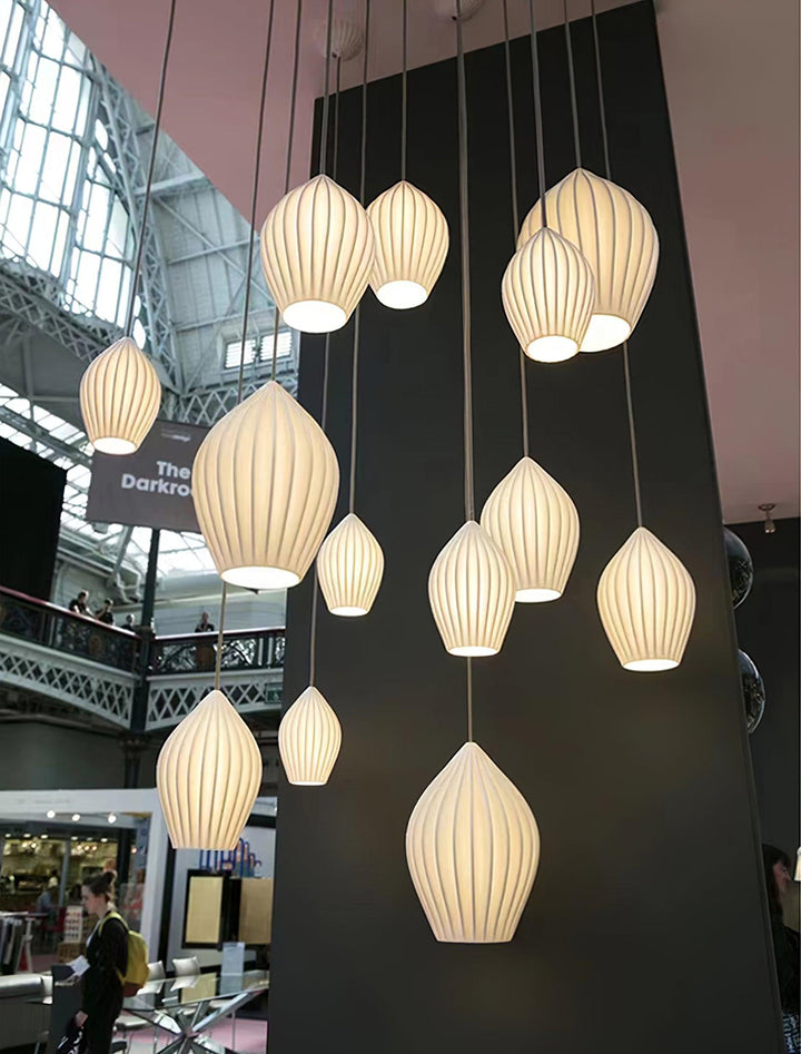 Ceramic Ribbed Pendant light - Vakkerlight