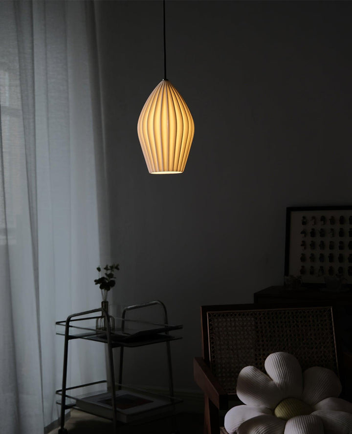 Ceramic Ribbed Pendant light - Vakkerlight