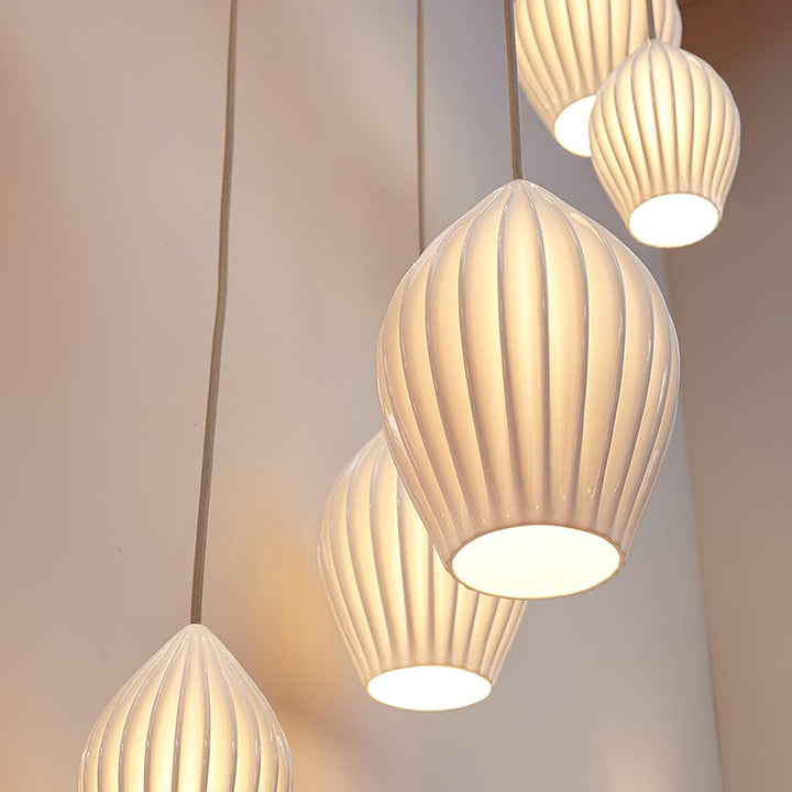 Ceramic Ribbed Pendant light - Vakkerlight