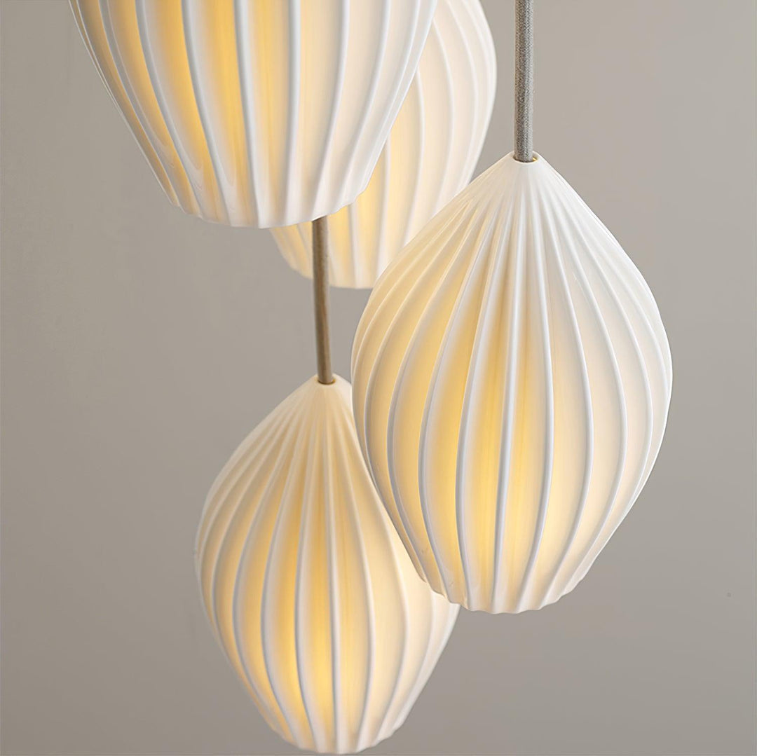 Ceramic Ribbed Pendant light - Vakkerlight