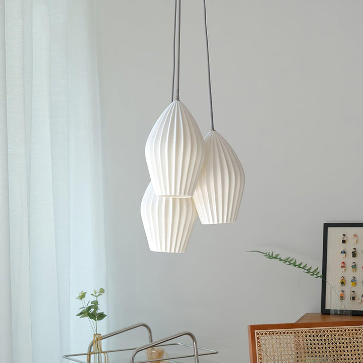 Ceramic Ribbed Pendant light - Vakkerlight