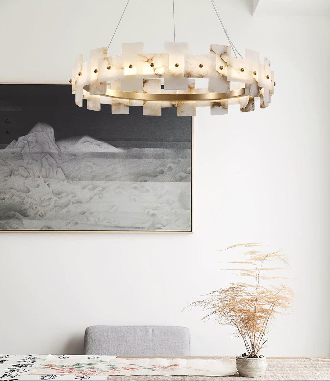 Alabaster Halo Chandelier - Vakkerlight