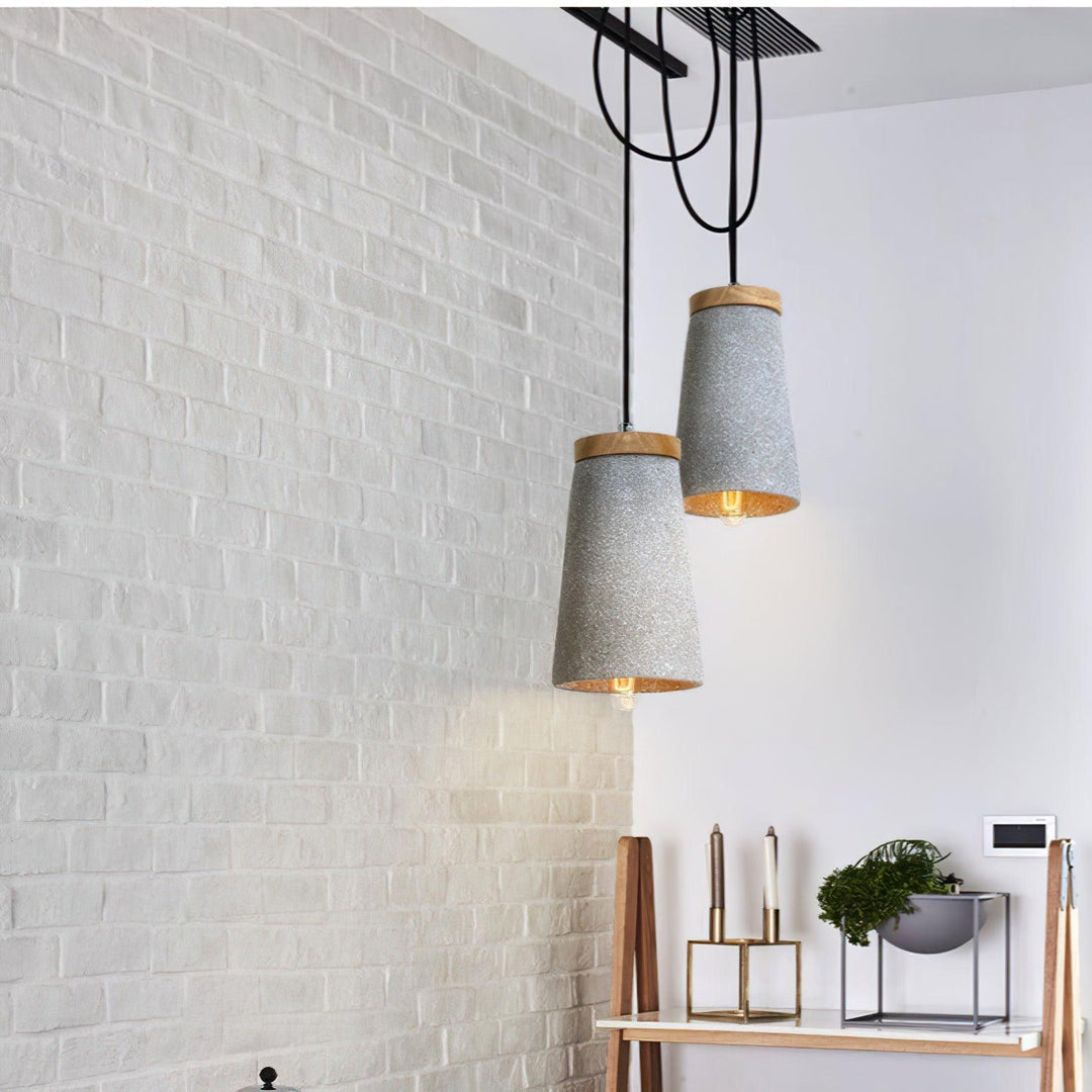 Coburg Wood Cement Pendant Light - Vakkerlight