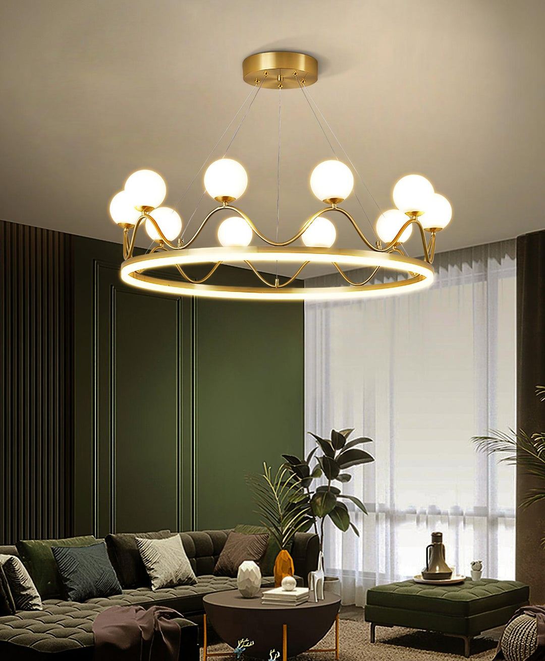 Crown Brass Chandelier - Vakkerlight