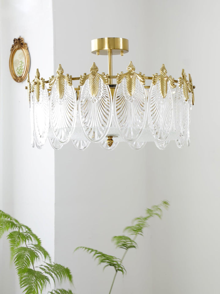 Decorative Pattern Glass Round Chandelier - Vakkerlight