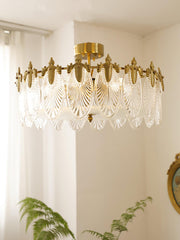 Decorative Pattern Glass Round Chandelier - Vakkerlight