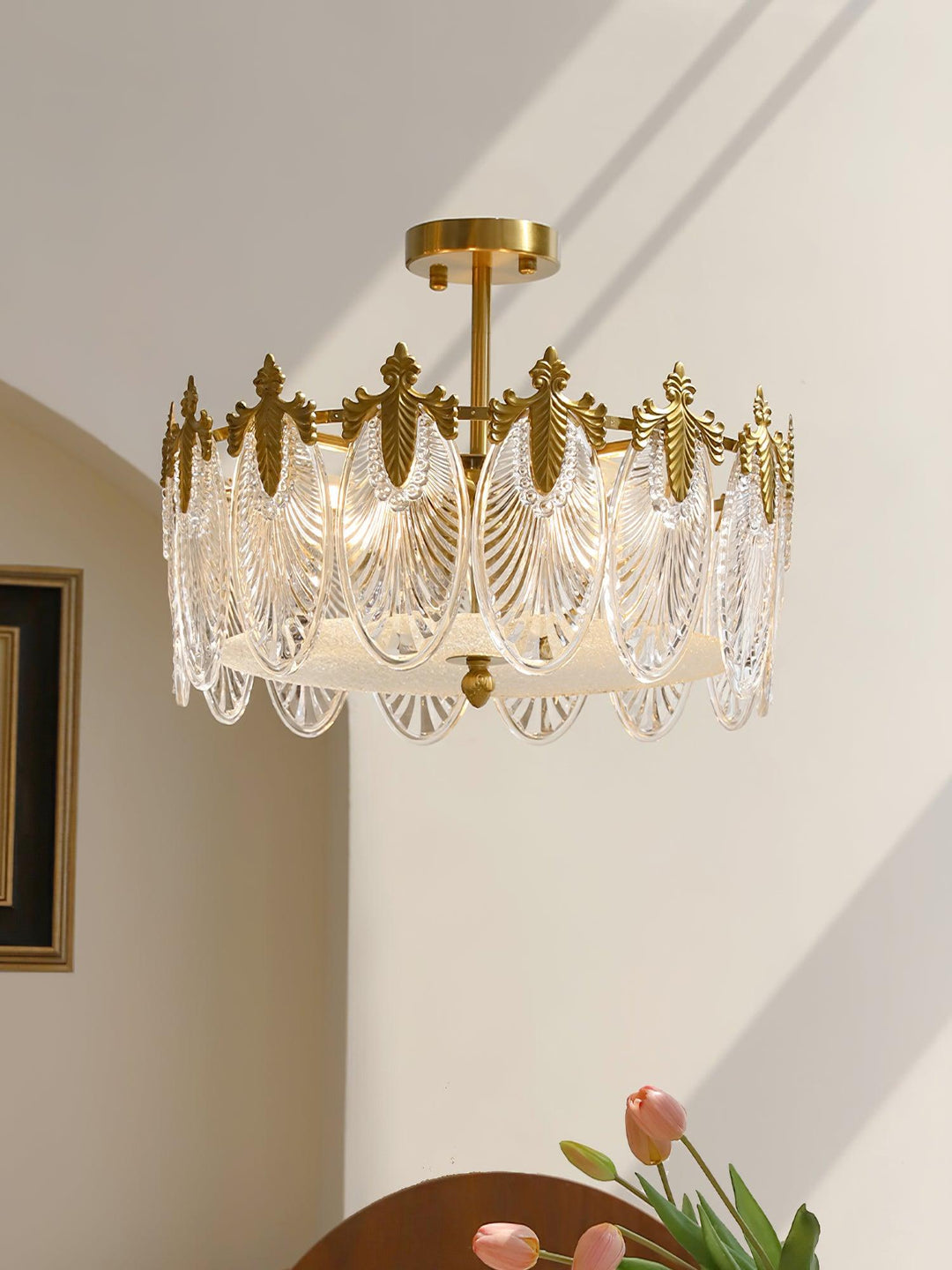 Decorative Pattern Glass Round Chandelier - Vakkerlight