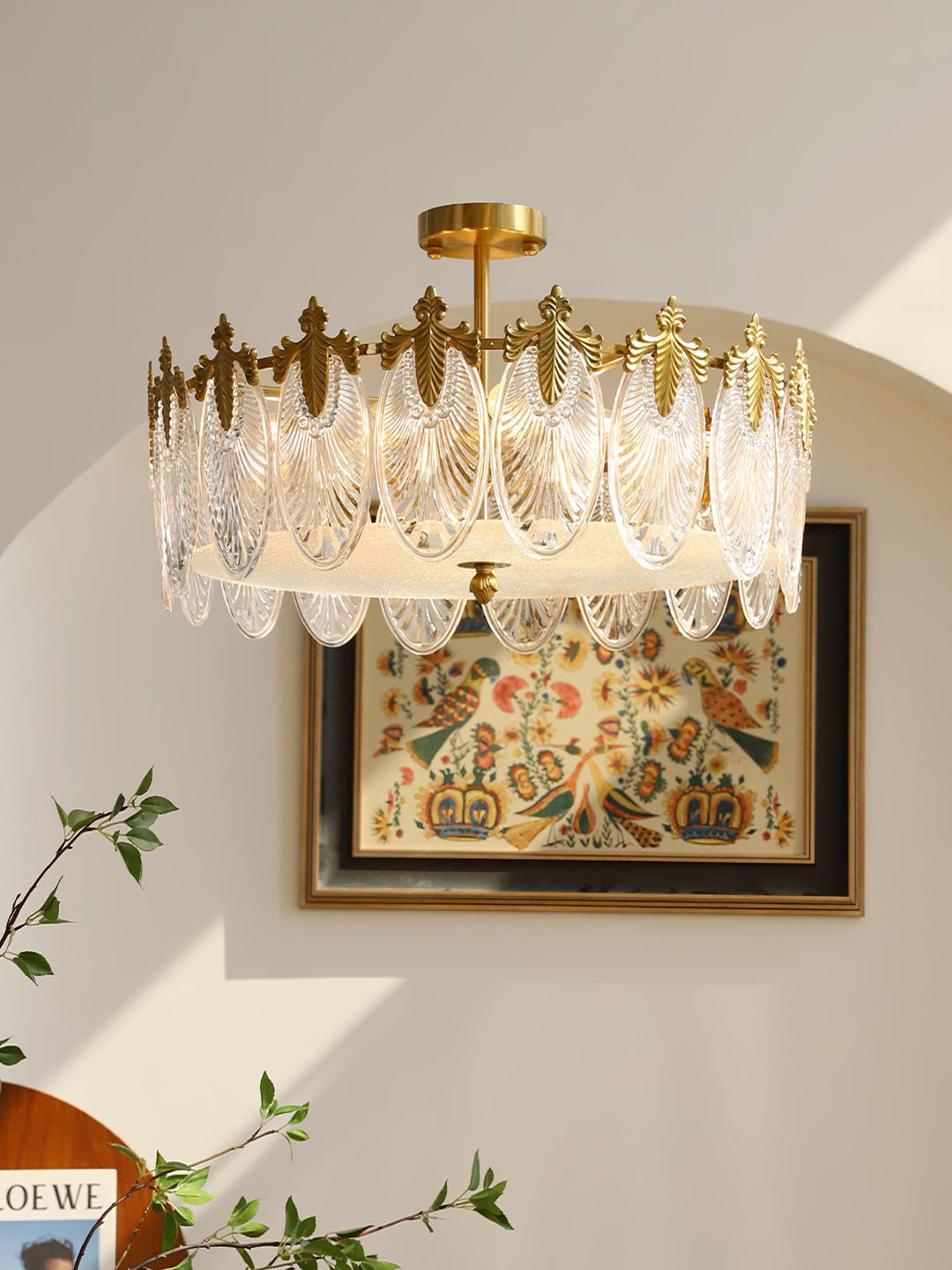 Decorative Pattern Glass Round Chandelier - Vakkerlight