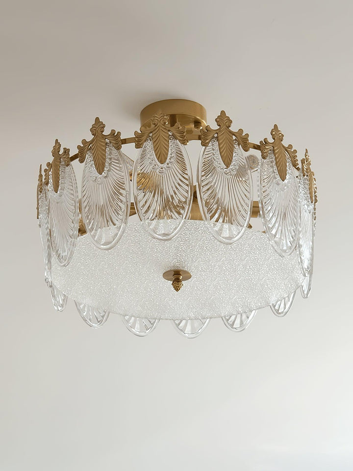 Decorative Pattern Glass Round Chandelier - Vakkerlight