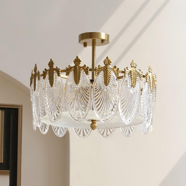 Decorative Pattern Glass Round Chandelier - Vakkerlight