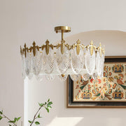 Decorative Pattern Glass Round Chandelier - Vakkerlight