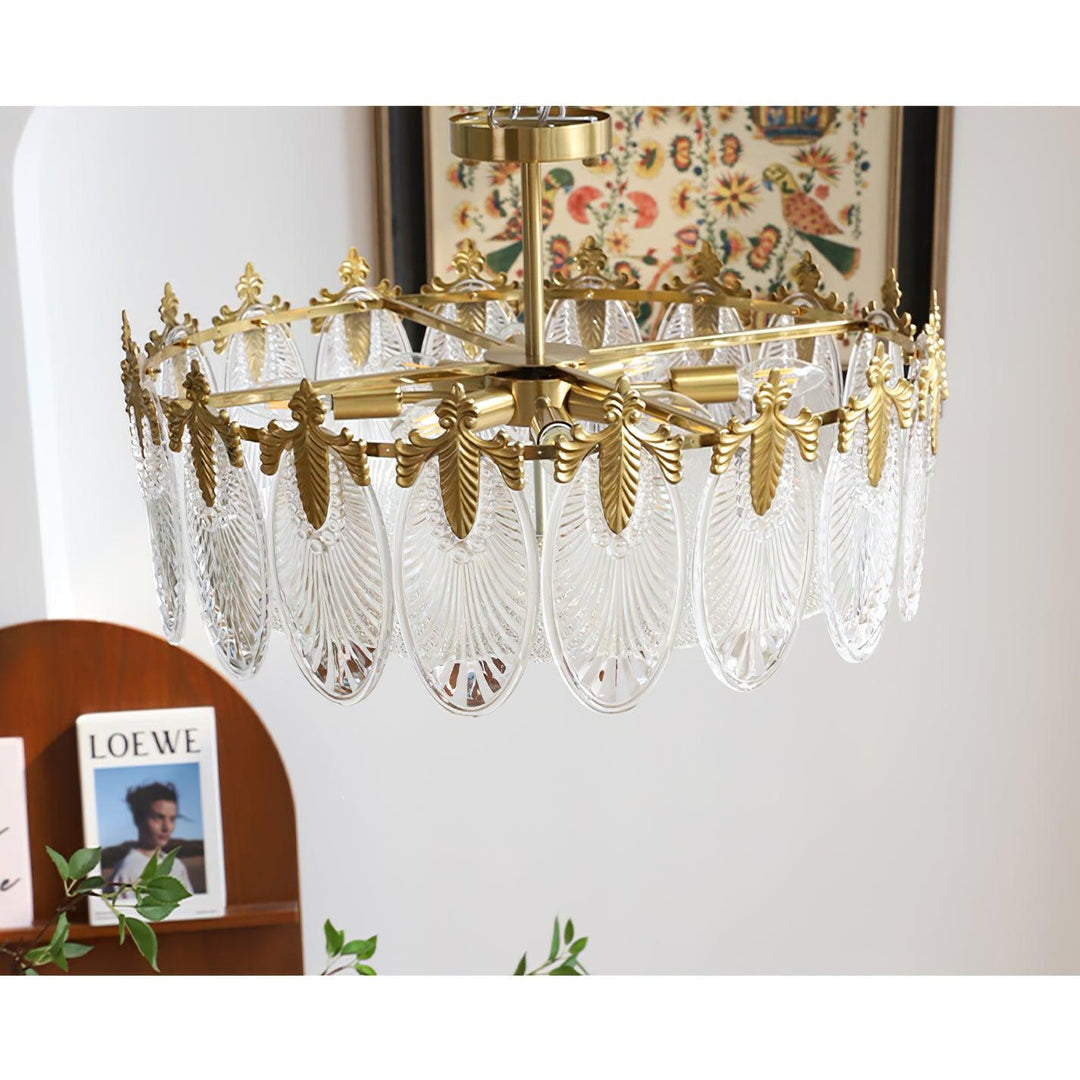 Decorative Pattern Glass Round Chandelier - Vakkerlight