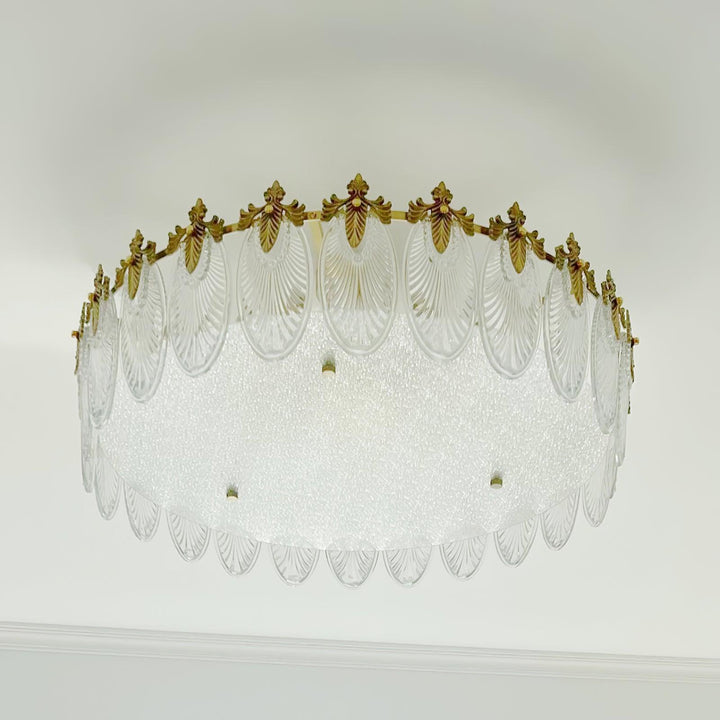 Decorative Pattern Glass Round Chandelier - Vakkerlight