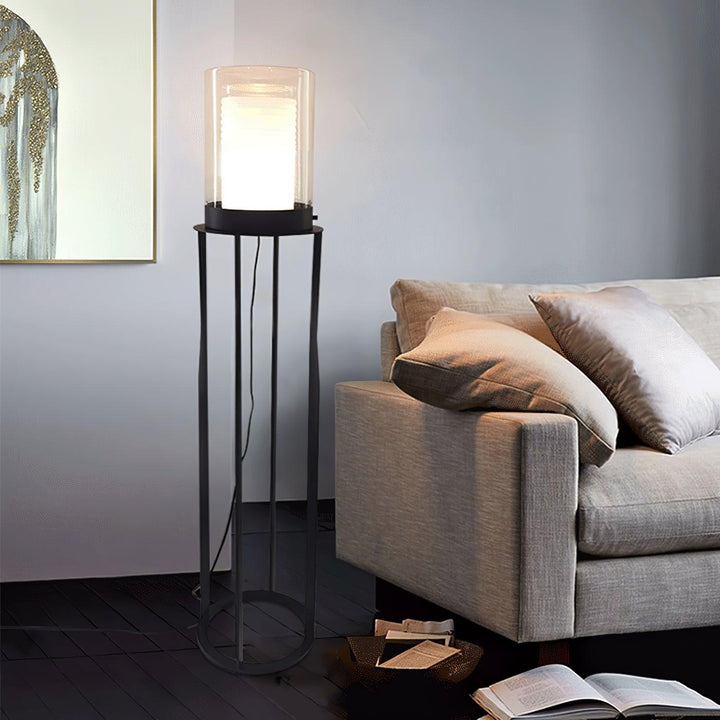 Dual Cylinder Glass Floor Lamp - Vakkerlight