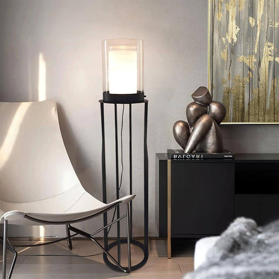 Dual Cylinder Glass Floor Lamp - Vakkerlight