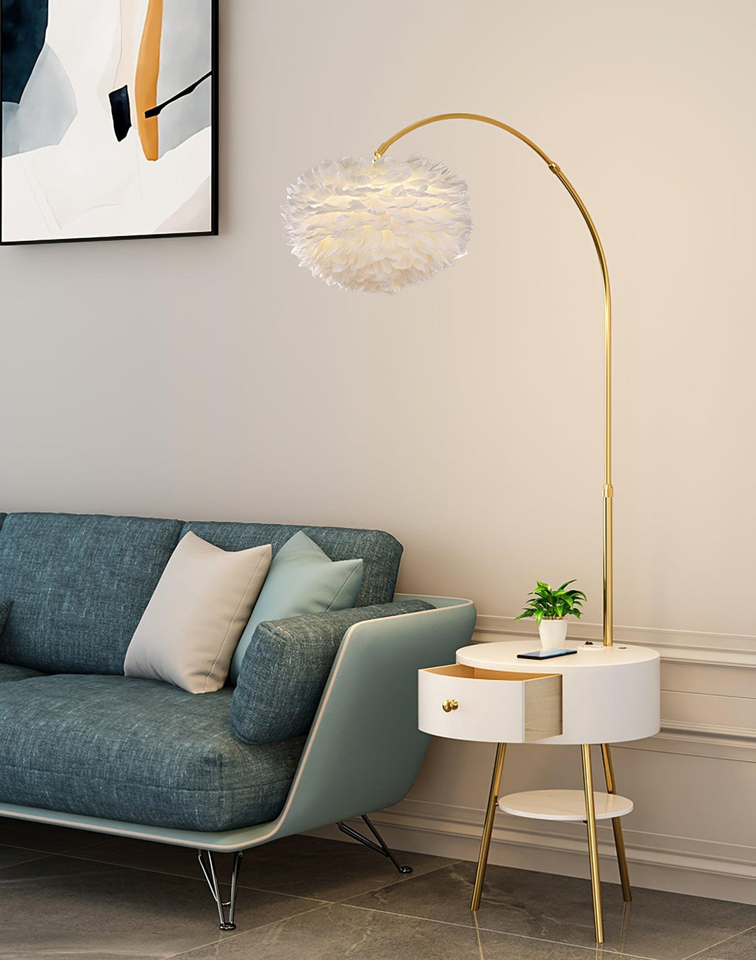 Feather Drawer Floor Lamp - Vakkerlight