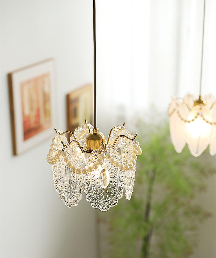 Floral Glass Pendant Lamp - Vakkerlight